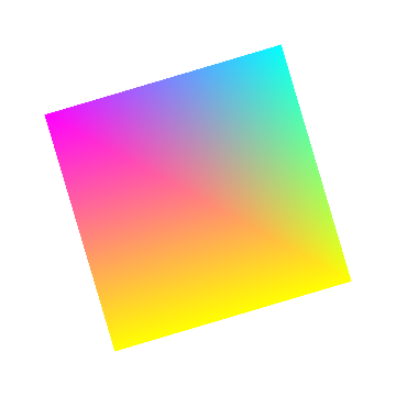 Spinning rainbow colored rectangle